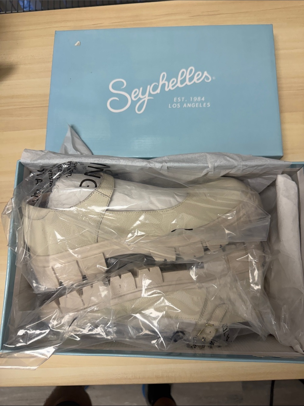 Seychelles Cream Chunky Lug Sole Loafers